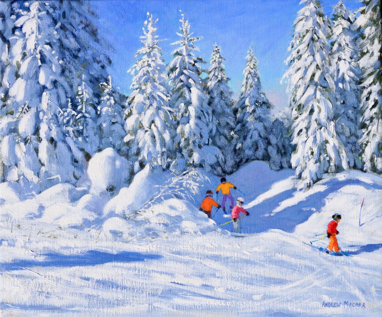 Parlak sabah ve karla kaplı ağaçlar, Morzine by Unbekannt Unbekannt