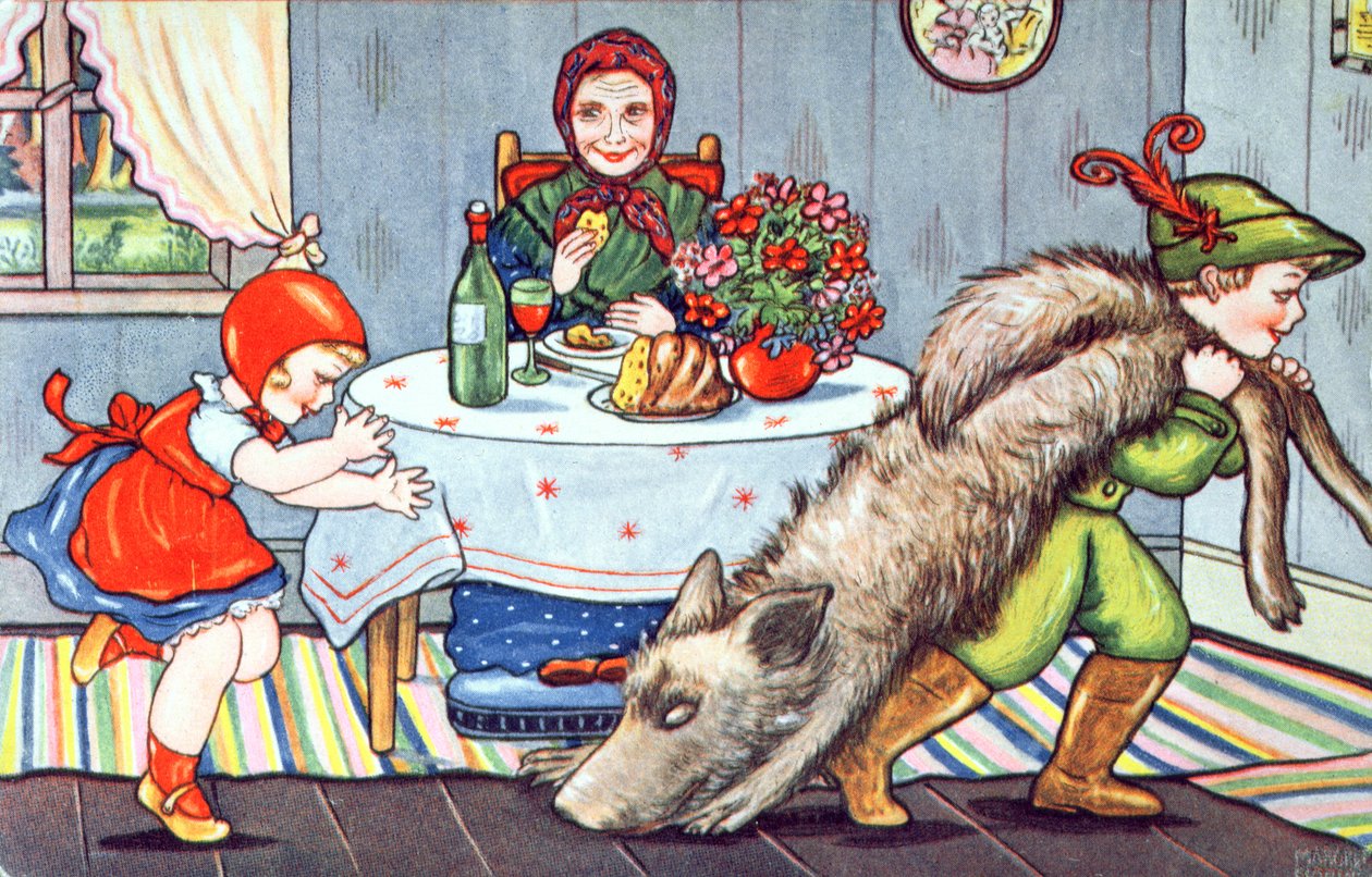 "Kırmızı Başlıklı Kız"ın Orta Avrupa illüstrasyonu, 1934 by Unbekannt Unbekannt
