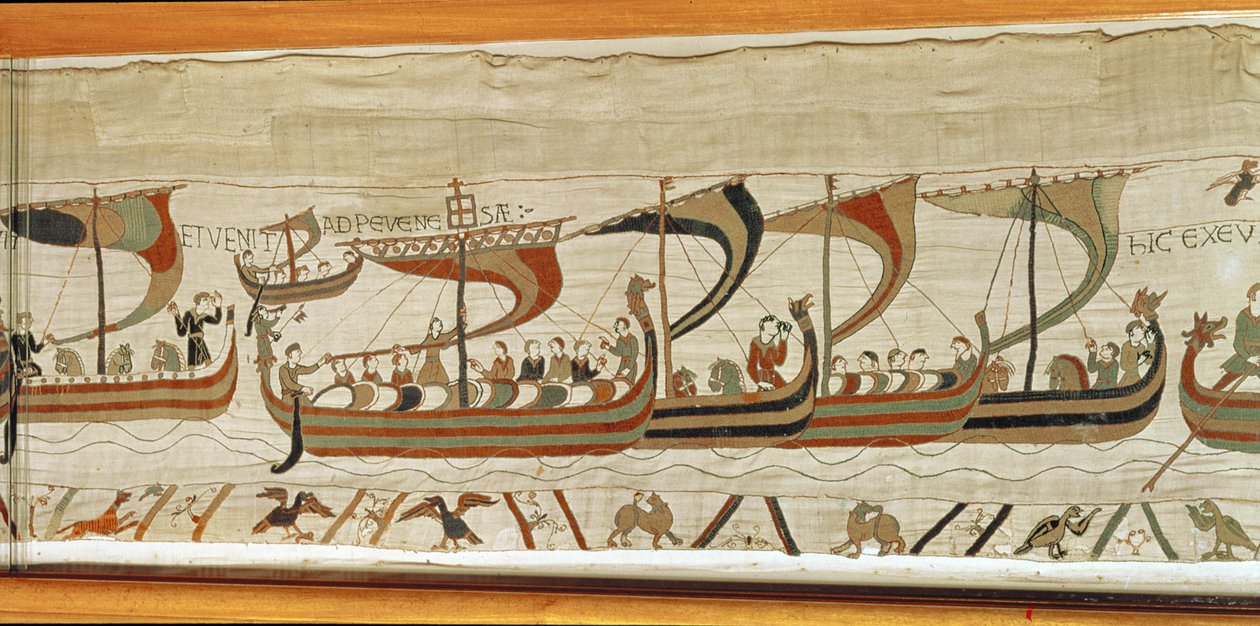 Duke William ve Norman istila filosu kanalı geçiyor, Bayeux Goblen by Unbekannt Unbekannt