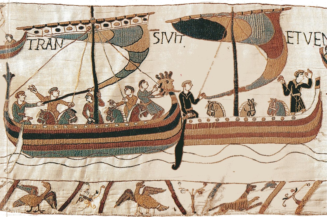 Duke William ve Norman istila filosu kanalı geçiyor, Bayeux Goblen by Unbekannt Unbekannt