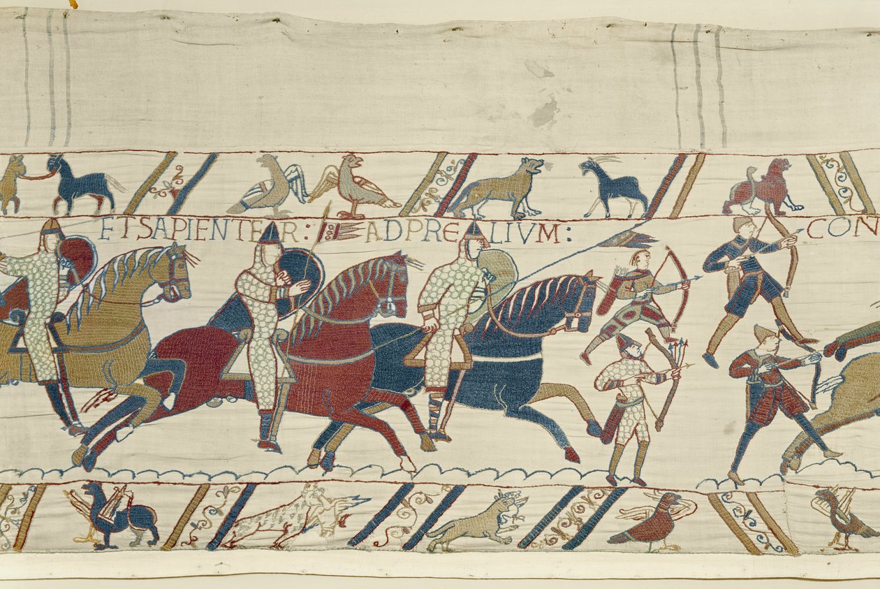 Dük William, birliklerini İngiliz ordusu Bayeux Goblen
