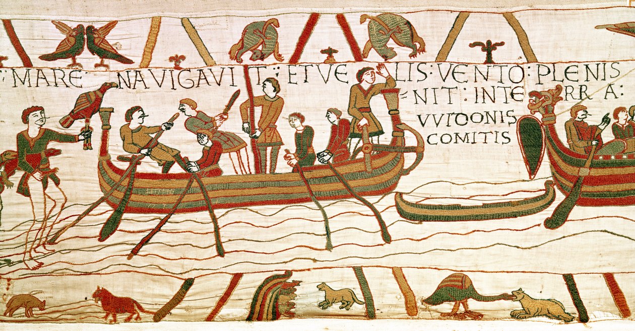 Harold, Kanalı geçerek Ponthieu Kontu Guy, Bayeux Goblen