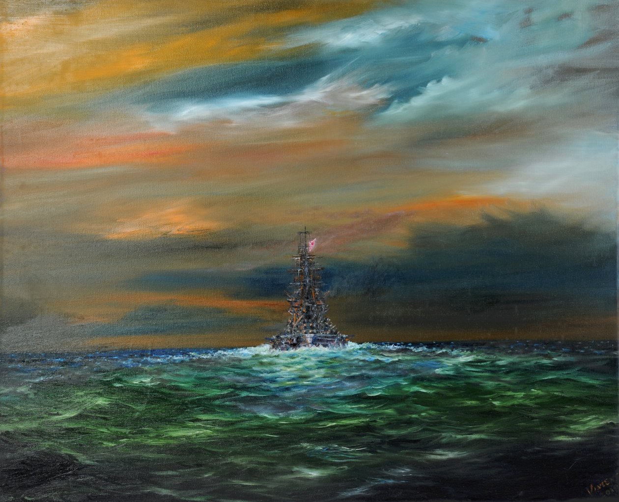 IJN Yamashiro, 24 Ekim 1944, 2018, ABD 7. filosuna gidiyor, by Unbekannt Unbekannt