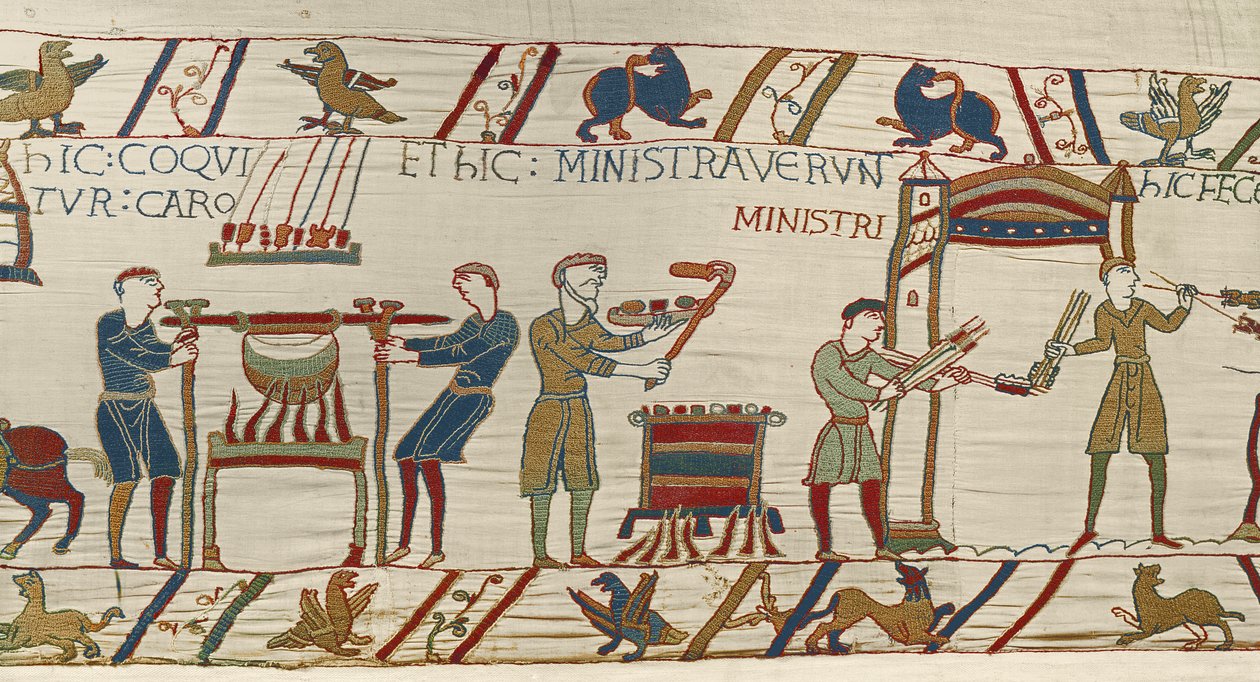 Norman aşçıları William için bir ziyafet hazırlıyor, Bayeux Goblen by Unbekannt Unbekannt