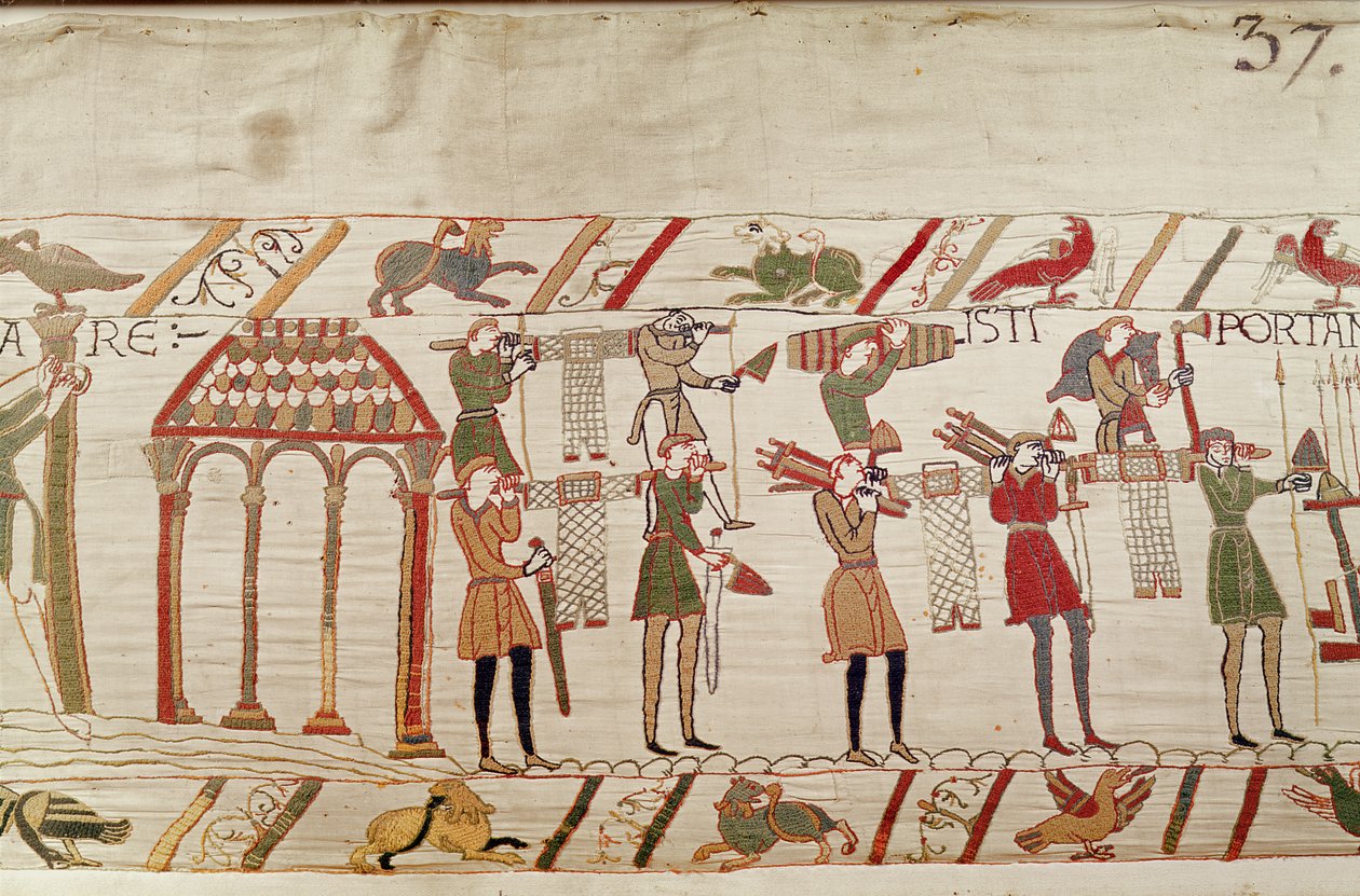 Normanlar gemilere silah taşırlar, Bayeux Goblen by Unbekannt Unbekannt