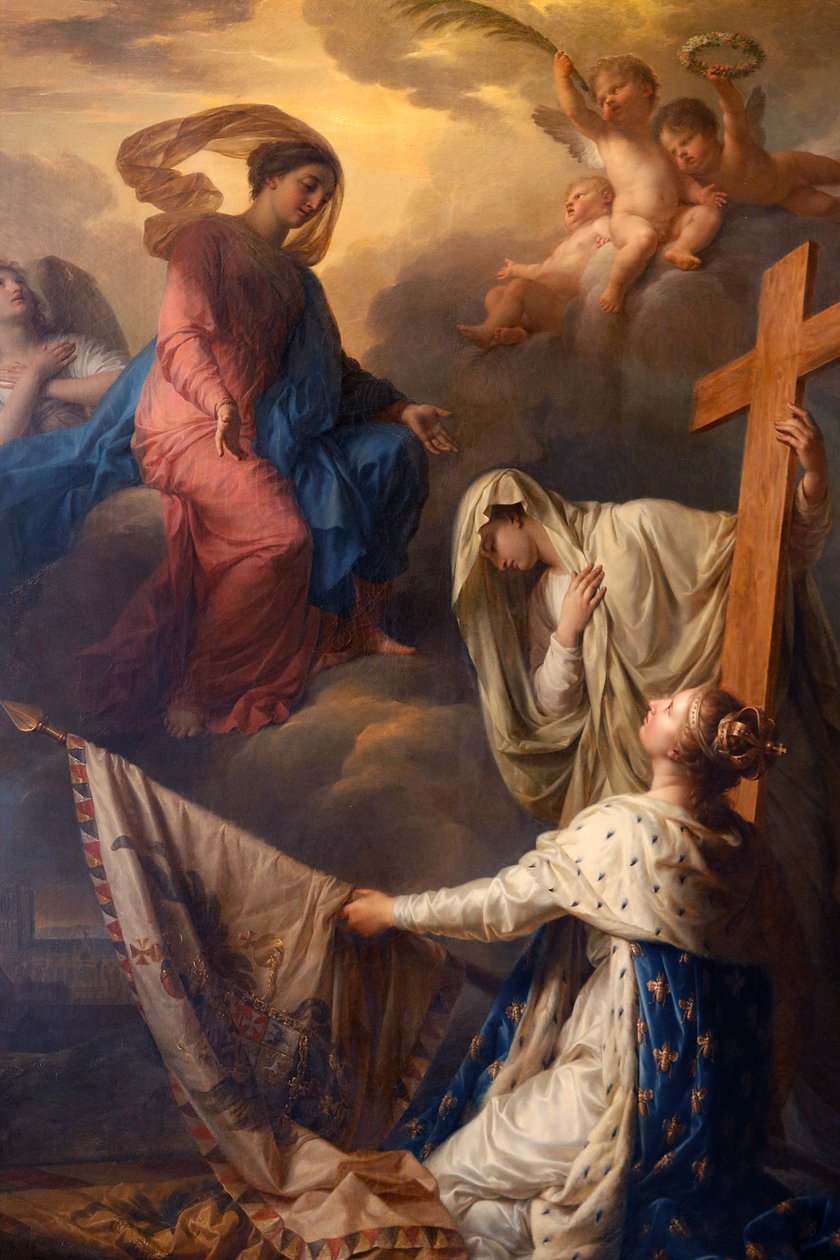 Notre-Dame du Val-de-Grace katolik kilisesi, Paris, Fransa, Resim: "Dine dayalı Fransa takdis ediyor mu? Notre-Dame-des-Gloires bayrakları" düşman "dan, Tuval üzerine yağlı boya, Jean -Charles Nicaise-Perrin , 1806, Napolyon I tarafından sipariş edildi by Unbekannt Unbekannt