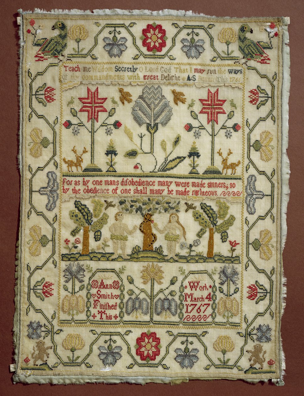 T.37-1938 Sampler, 1766-67, Ann Smith, İngilizce by Unbekannt Unbekannt