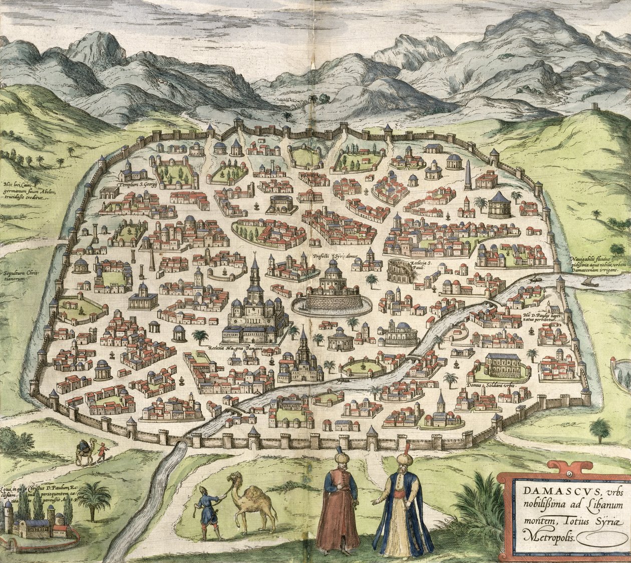 Şam, Suriye, 1620 şehir haritası by Unbekannt Unbekannt