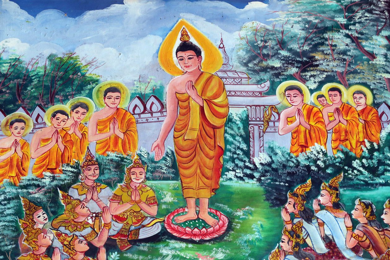 20151029, Vientiane, Laos : Wat Inpeng Budist tapınağı. Shakyamuni Buddha