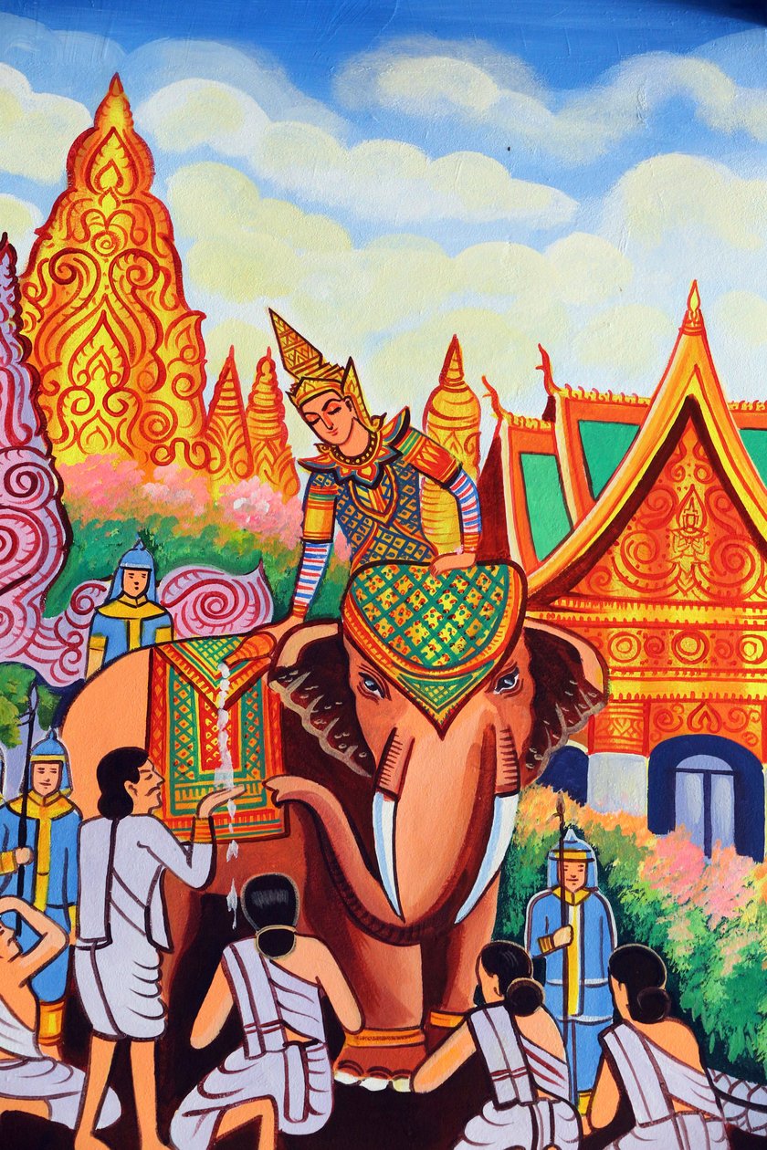 20151029, Vientiane, Laos : Wat Si Muang (Simuong) Budist tapınağı. Shakyamuni Buddha
