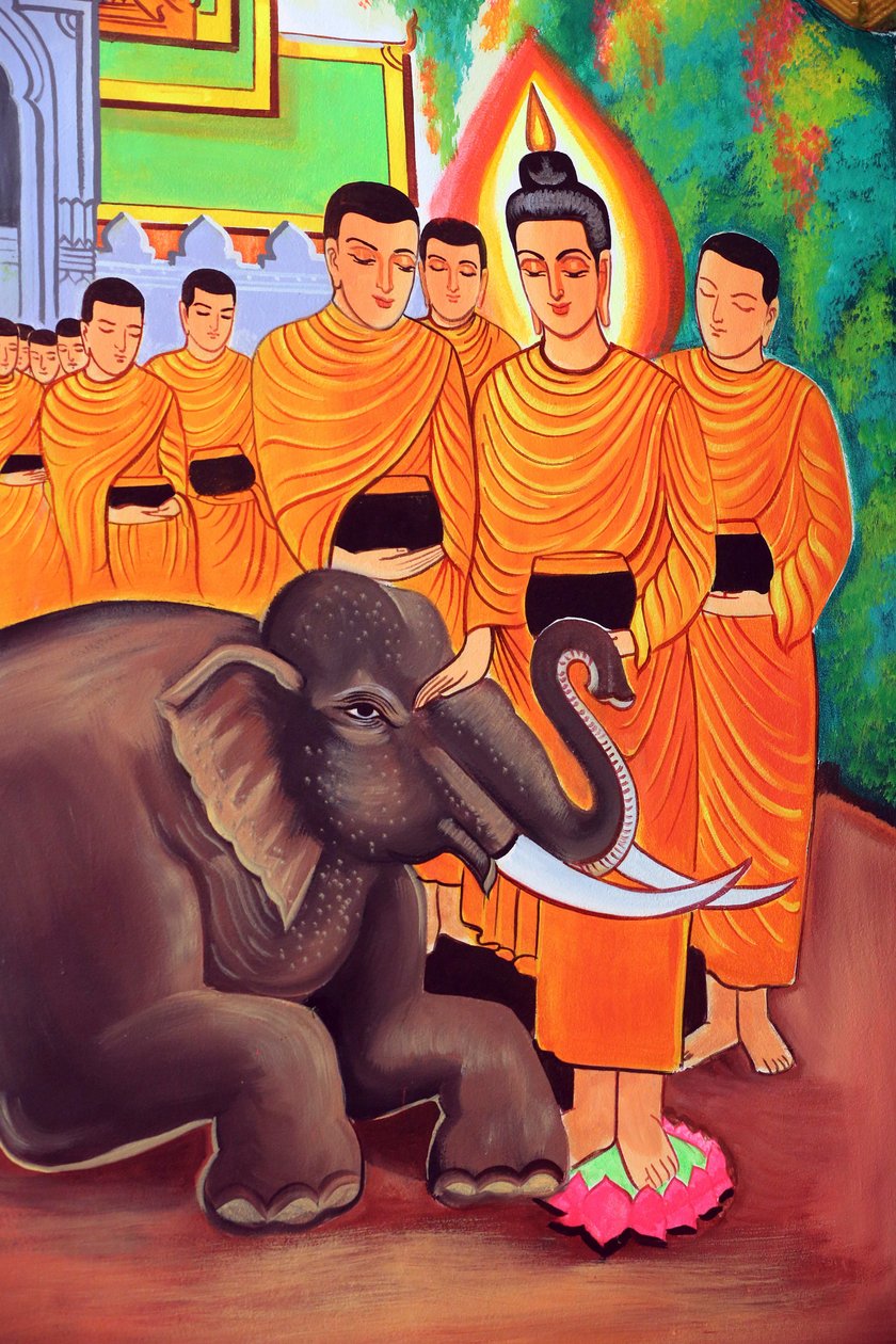 20151029, Vientiane, Laos : Wat Si Muang (Simuong) Budist tapınağı. Shakyamuni Buddha