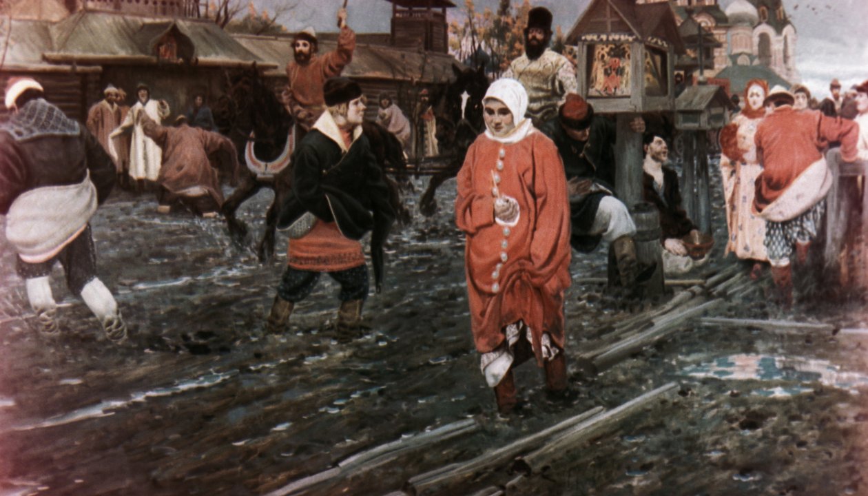 17. Yüzyılda Tatilde Bir Moskova Sokağı