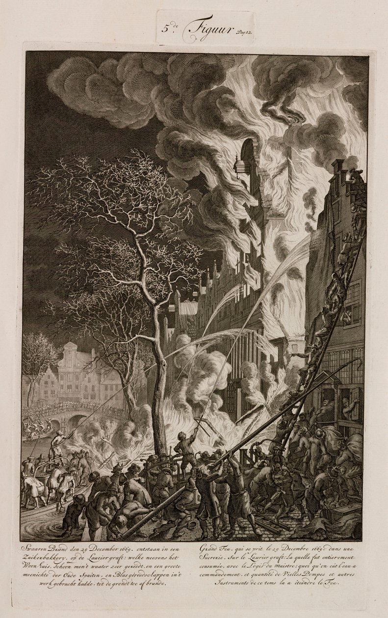 Bir şeker rafinerisinde yangın, Amsterdam, Hollanda, 29 Aralık 1669 by Unbekannt