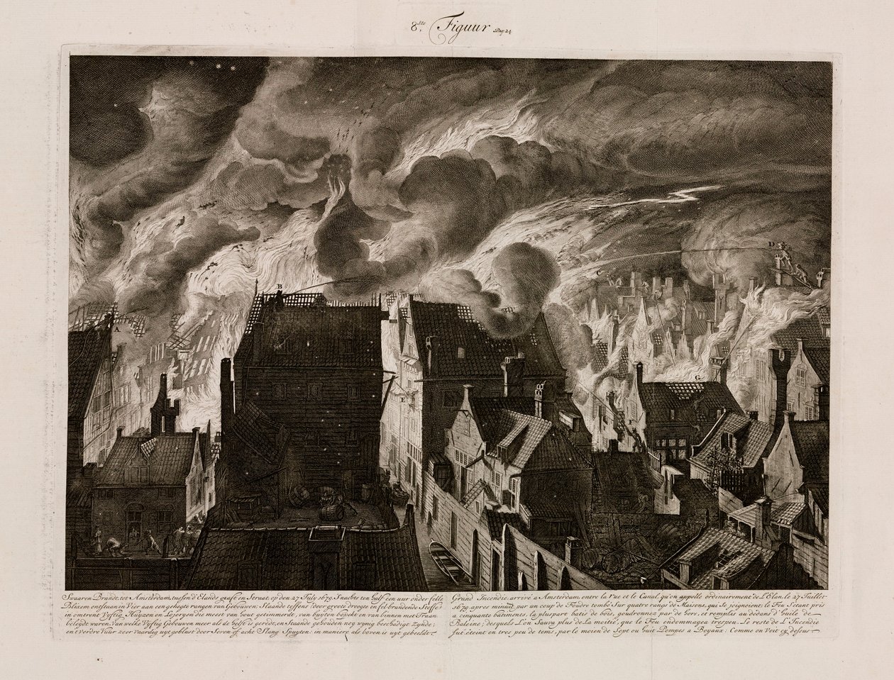 Büyük bir yangın, Amsterdam, Hollanda, 27 Temmuz 1679 by Unbekannt