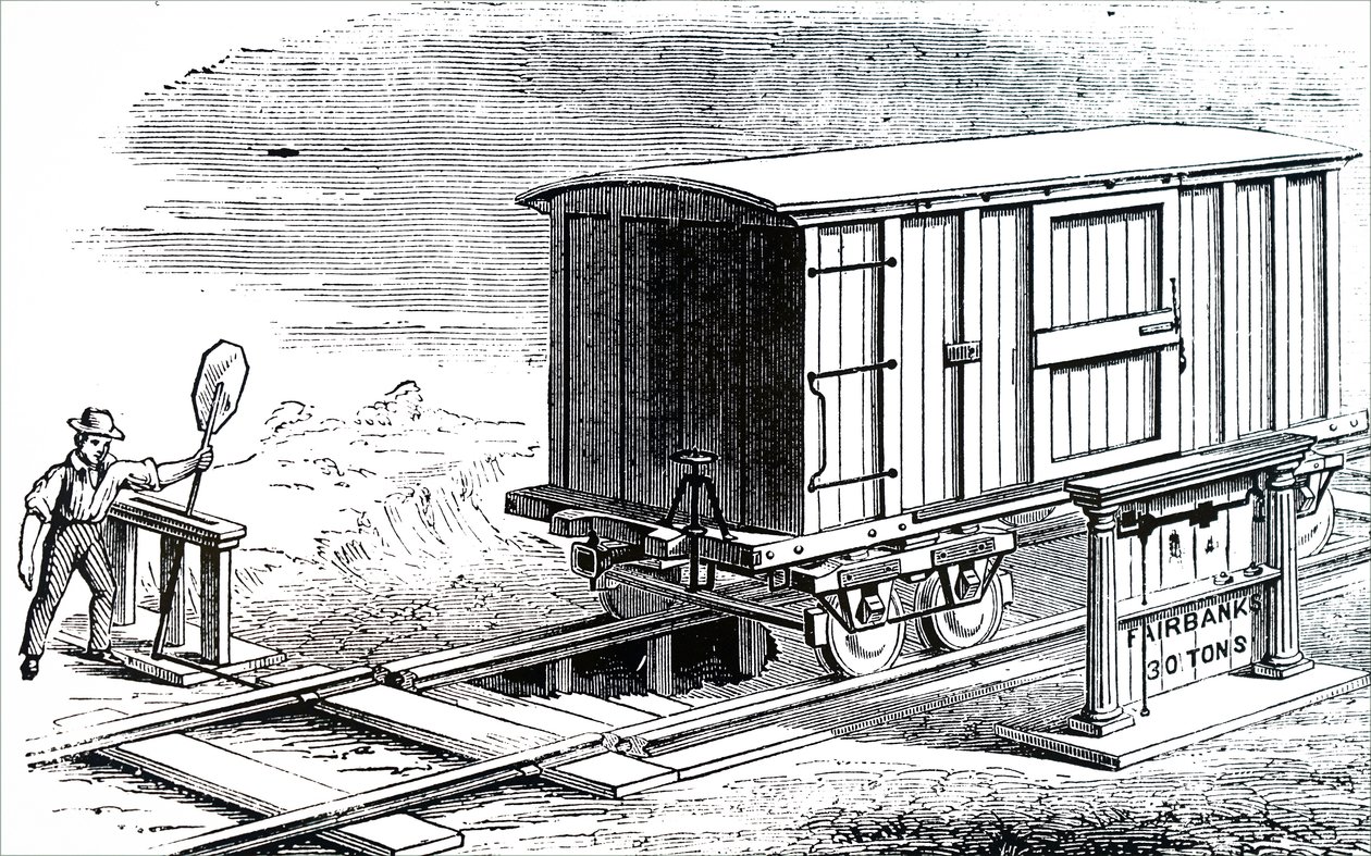 Bir platform tartı makinesi. by Unbekannt