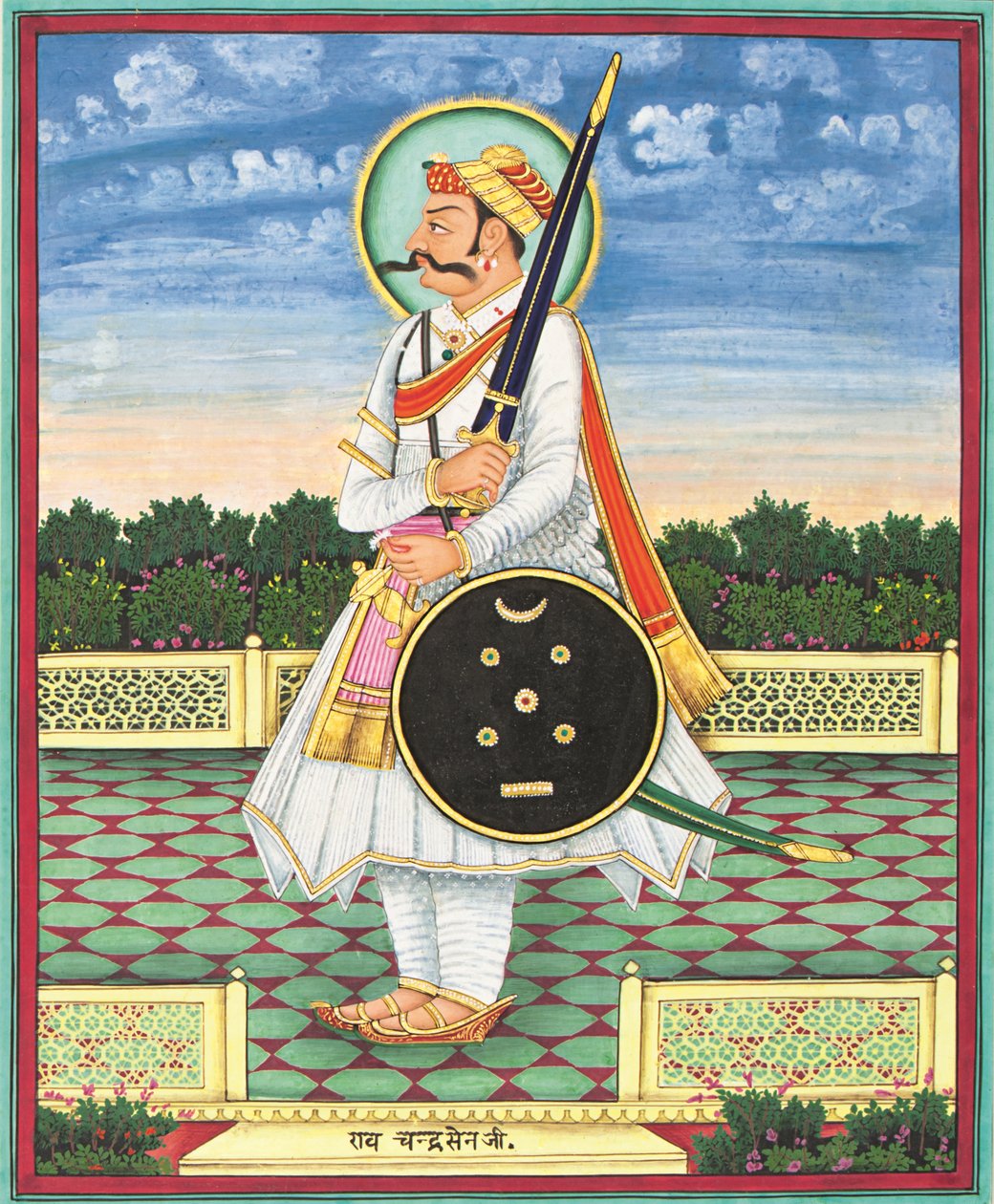 Rav Chandra Sen'in bir portresi, 19. yüzyılın sonları (kağıt üzerinde altınla güçlendirilmiş opak pigmentler) by Unbekannter Künstler