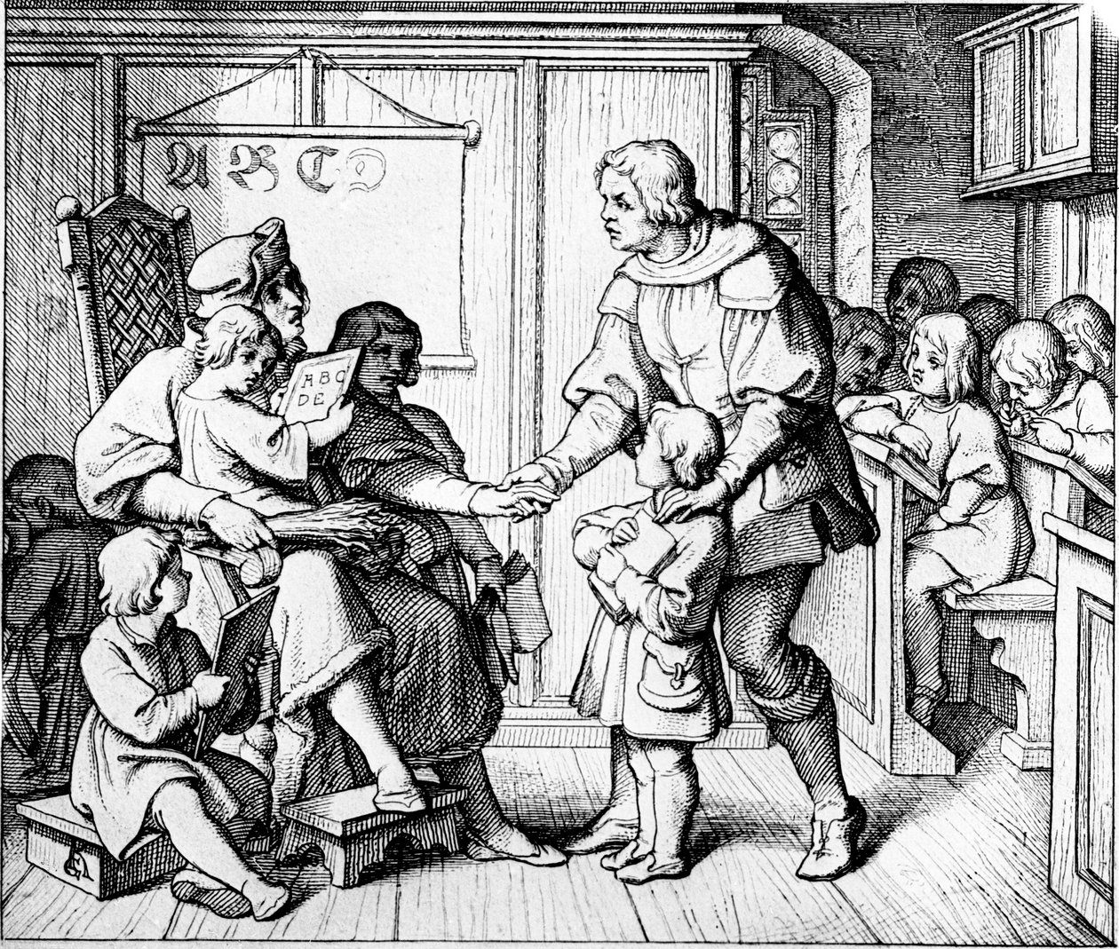 Martin Luther günlerinde bir okul by Unbekannter Künstler