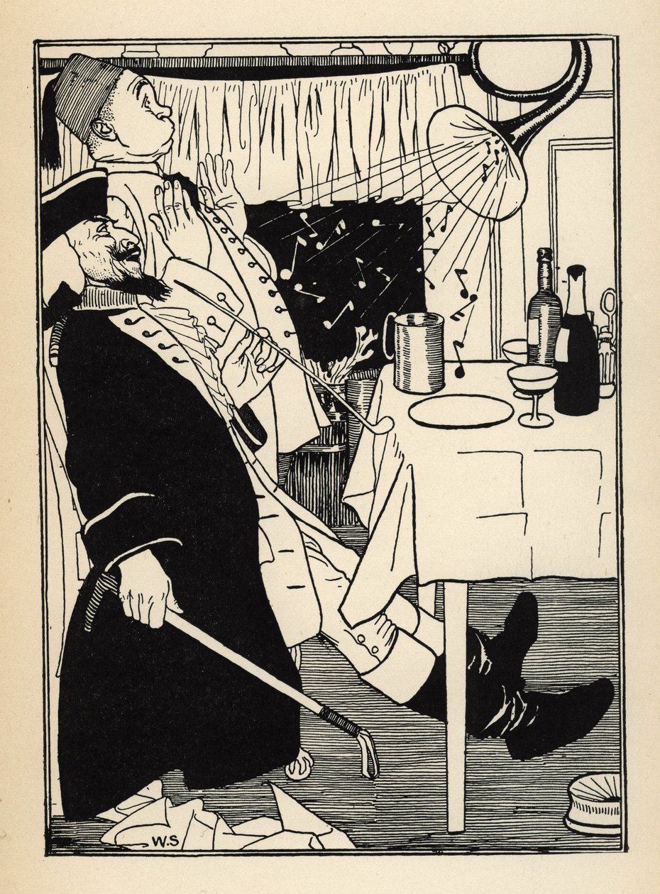 Donmuş, ısındığında kendi kendine ses çıkaran bir trompet, William Strang (1859-1921) ve JB Clark