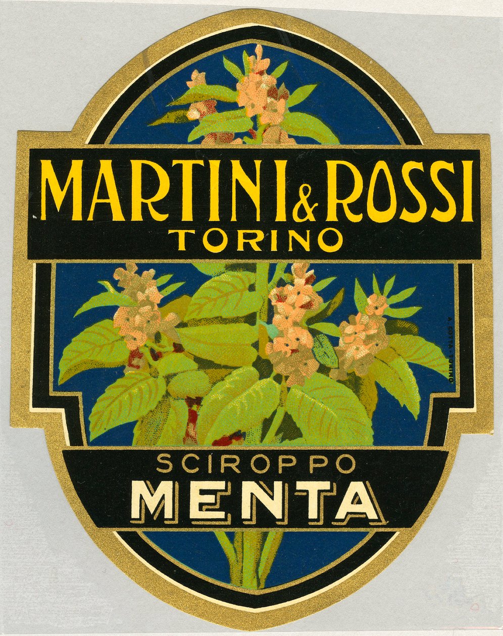 Nane şurubu Martini e Rossi için reklam etiketi by Unbekannt