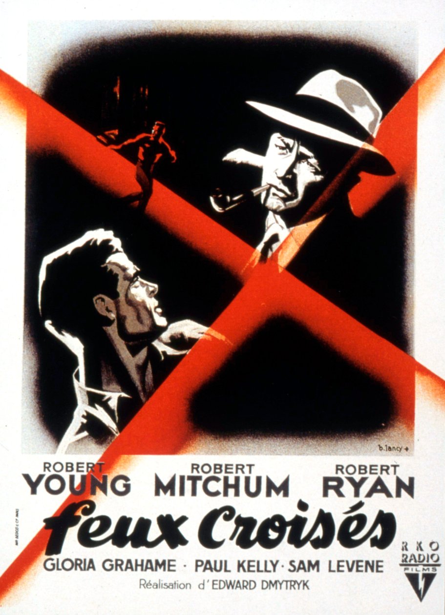 Robert Young Robert Mitchum ve Robert Ryan 1947 ile Edward dMytryk tarafından Crossfire film afişi by Unbekannt