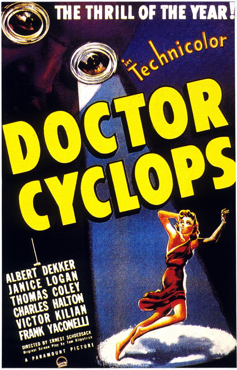 Doctor Cyclops filminin afişi, DR. CYCLOPS, ERNEST SCHOEDSACK tarafından, Albert Dekker ile 1940 by Unbekannt