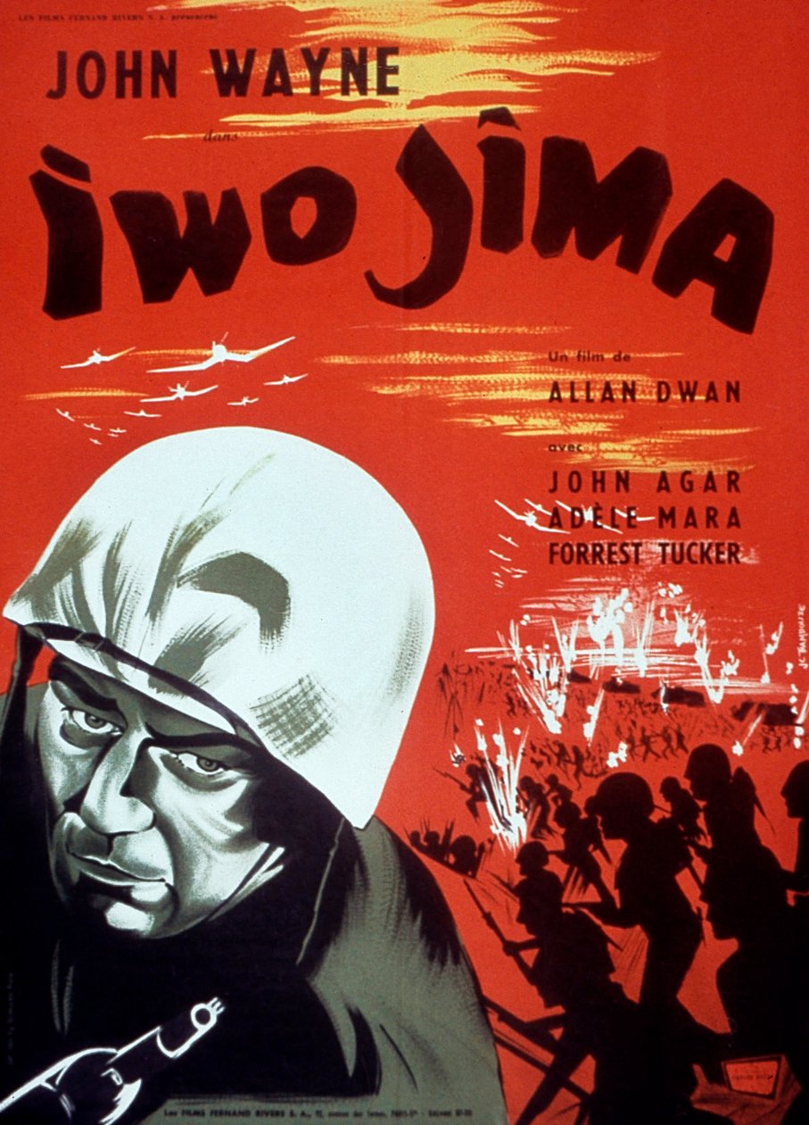 John Wayne 1949 ile AllanDwan tarafından Iwo Jima filminin afişi by Unbekannt