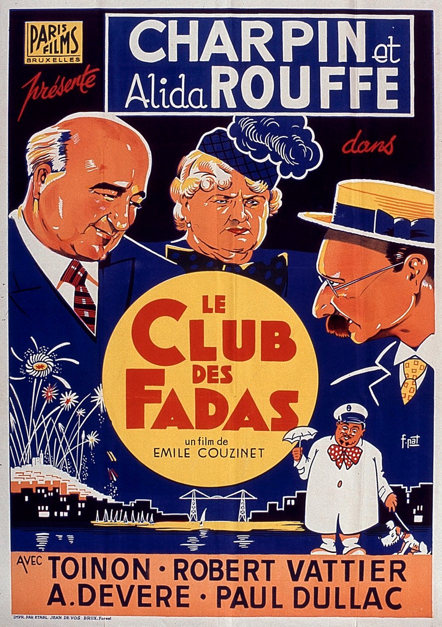 Fernand Charpin ve Alida Rouffe ile Le Club des fadas filminin afişi, EmileCouzinet 1939 by Unbekannt