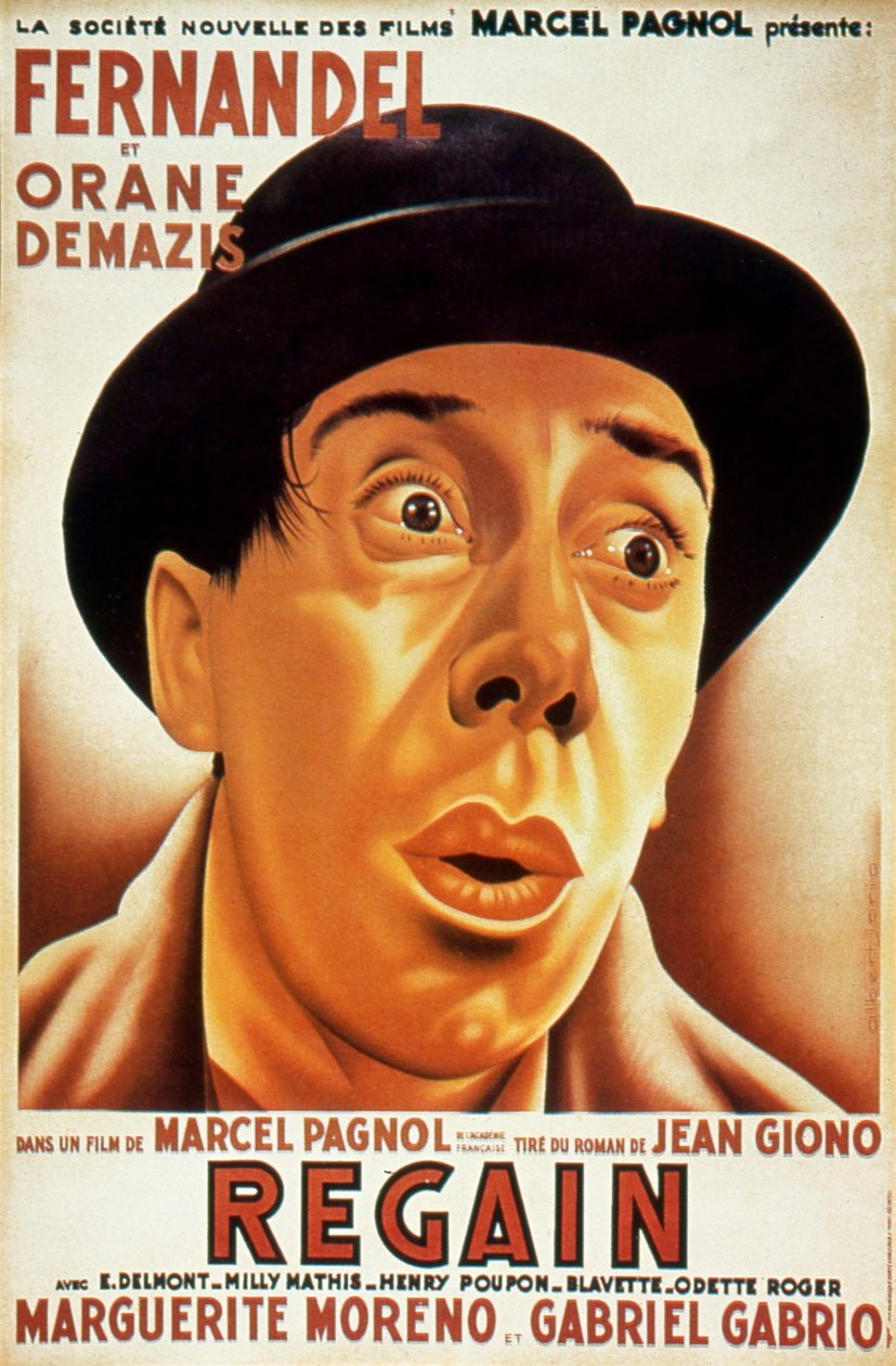 Marcel Pagnol tarafından Fernandel 1937 ile birlikte Récolte filminin afişi (Jean Giono