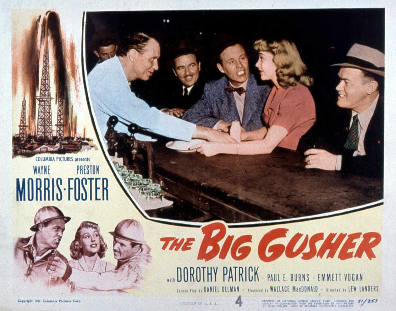Filmin afişi LewLanders tarafından Wayne Morris ve Preston Foster ile birlikte The Big Gusher 1951 by Unbekannt