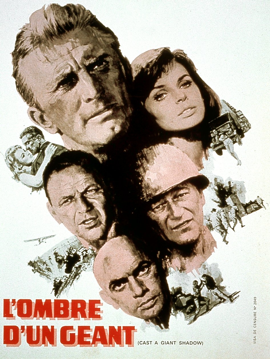 Kirk Douglas Yul Brynner Frank Sinatra John Wayne ve Senta Berger 1966 ile Melville sHavelson tarafından Giant a Giant Shadow film afişi by Unbekannt