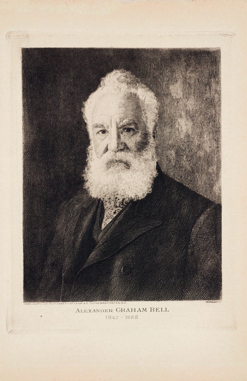 Alexander Graham Bell, İskoç asıllı mucit ve telefon öncüsü by Unbekannt