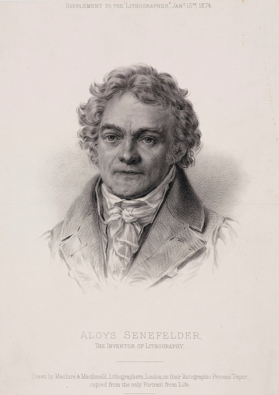 Alois Senefelder, Alman litografi mucidi, c1810 by Unbekannt