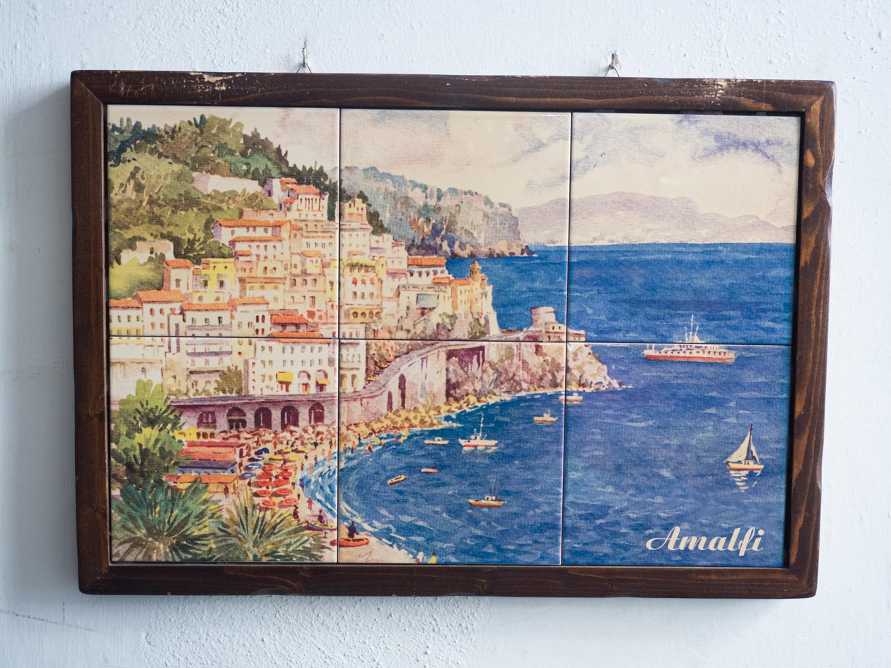 Amalfi, çini boyama, Amalfi, Amalfi Sahili, Costiera Amalfitana, Salerno Eyaleti, Campania, İtalya, Avrupa (fotoğraf) by Unbekannter Künstler
