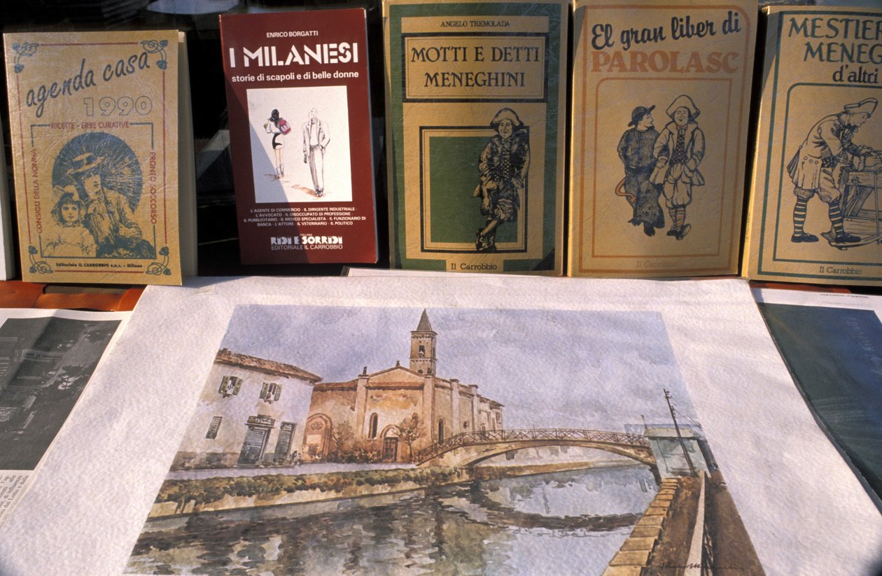 Antika ticaret pazarı, Naviglio Grande, Milano, Lombardiya, İtalya by Unbekannt