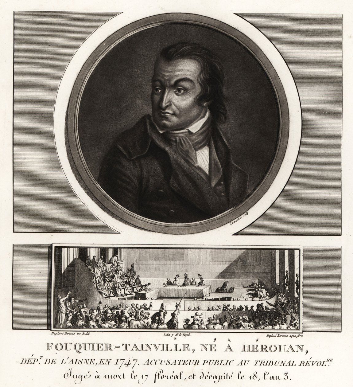 Antoine Quentin Fouquier-Tainville, Cumhuriyet Savcısı, Devrimci Mahkeme, giyotine 1795 by Unbekannt
