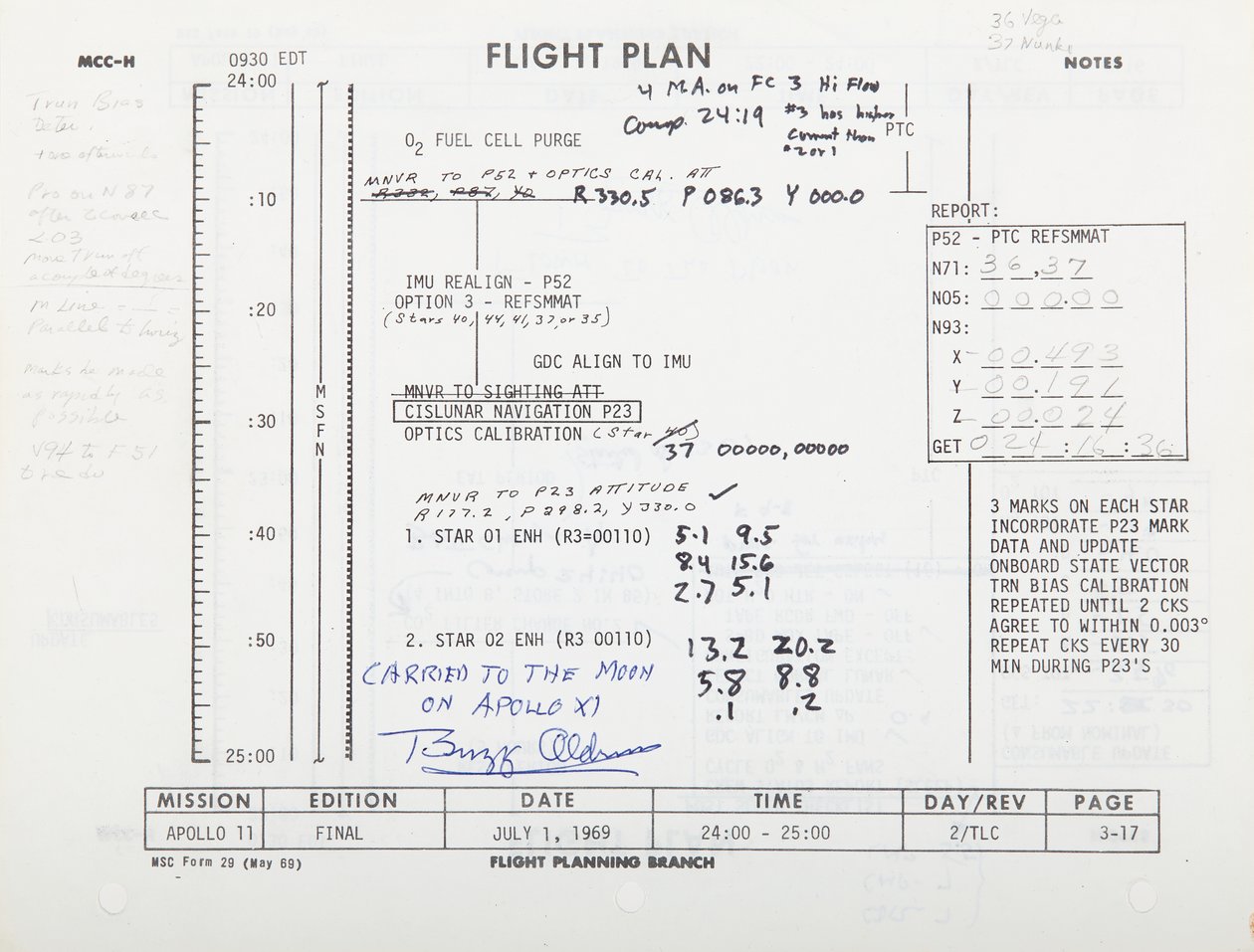 Apollo 11 Uçuş Planı, s. 3-17/3-18. NASA/MSC by Unbekannt