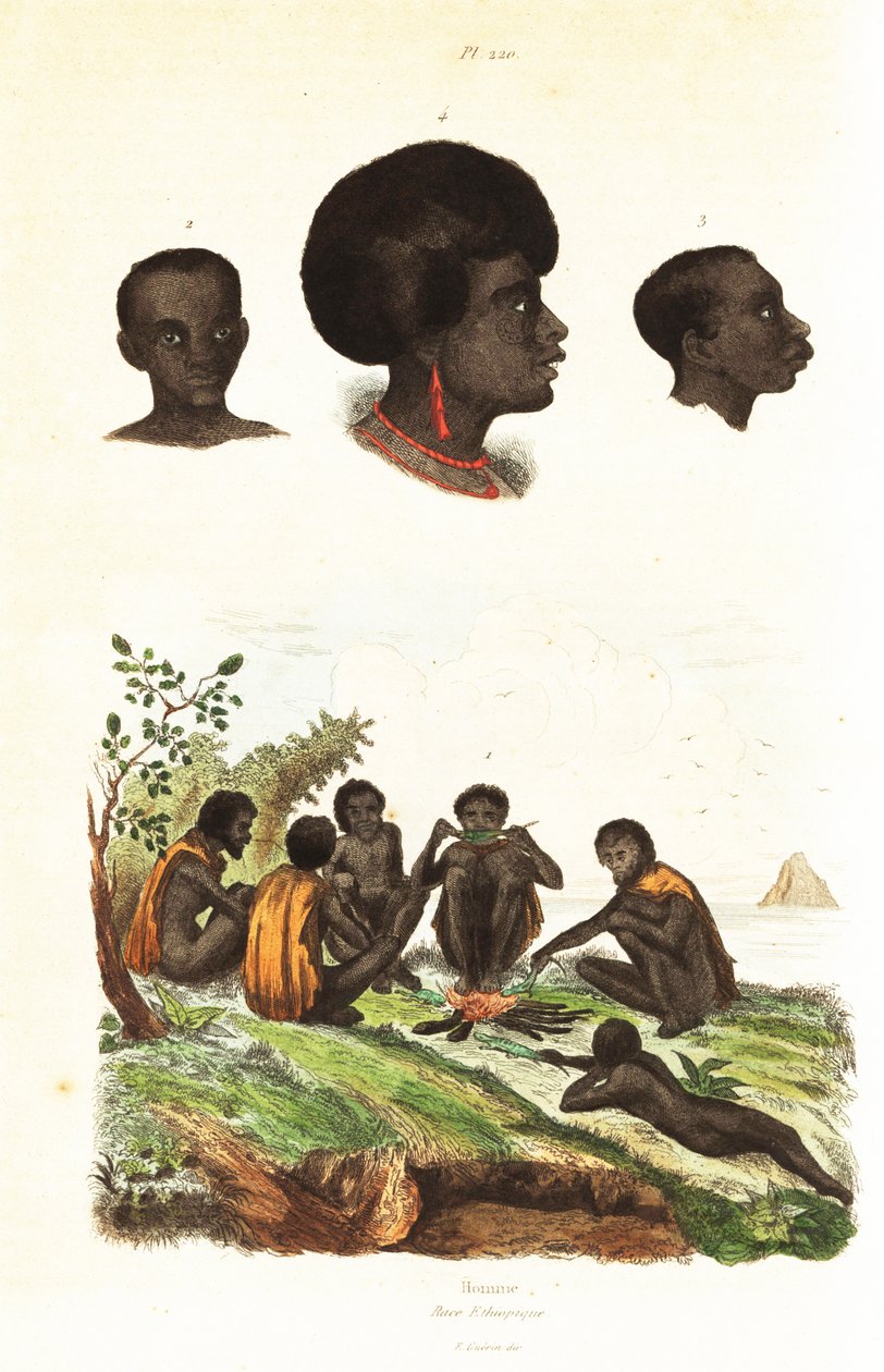 Avustralya Aborjinleri ve Waigeo, Batı Papua1834-1839 yerlilerinin başkanları (gravür) by Unbekannter Künstler