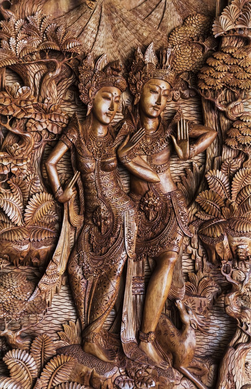Satılık Bali Oymacılığı, Ubud, Bali, Endonezya (fotoğraf) by Unknown