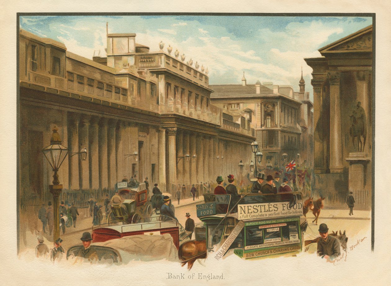 Bank of England, Londra - 19. yüzyılın sonları by Unbekannter Künstler