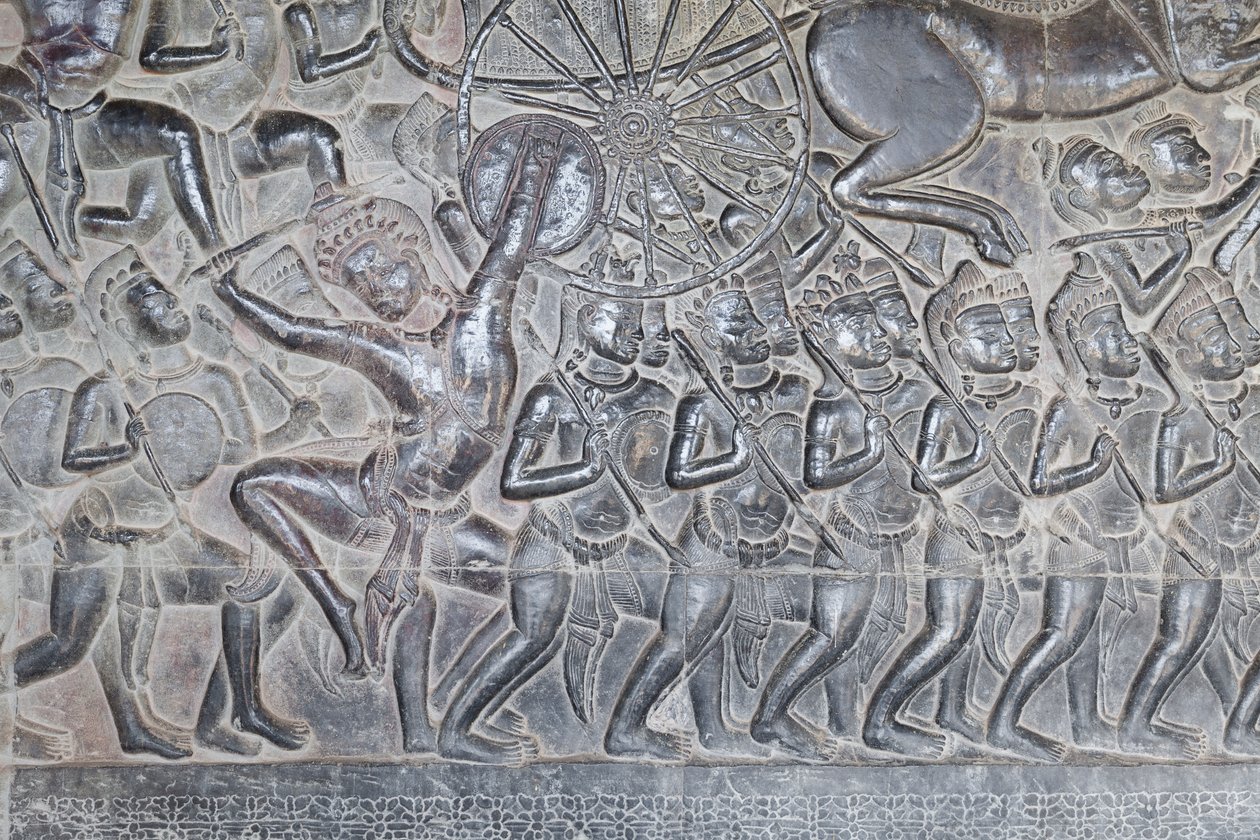 Angkor wat, Kamboçya'nın kuzey galerisindeki kabartmalar by Unbekannter Künstler