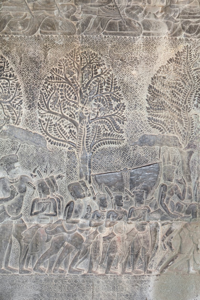 Angkor wat, Kamboçya'nın güney galerisindeki kabartmalar by Unbekannter Künstler