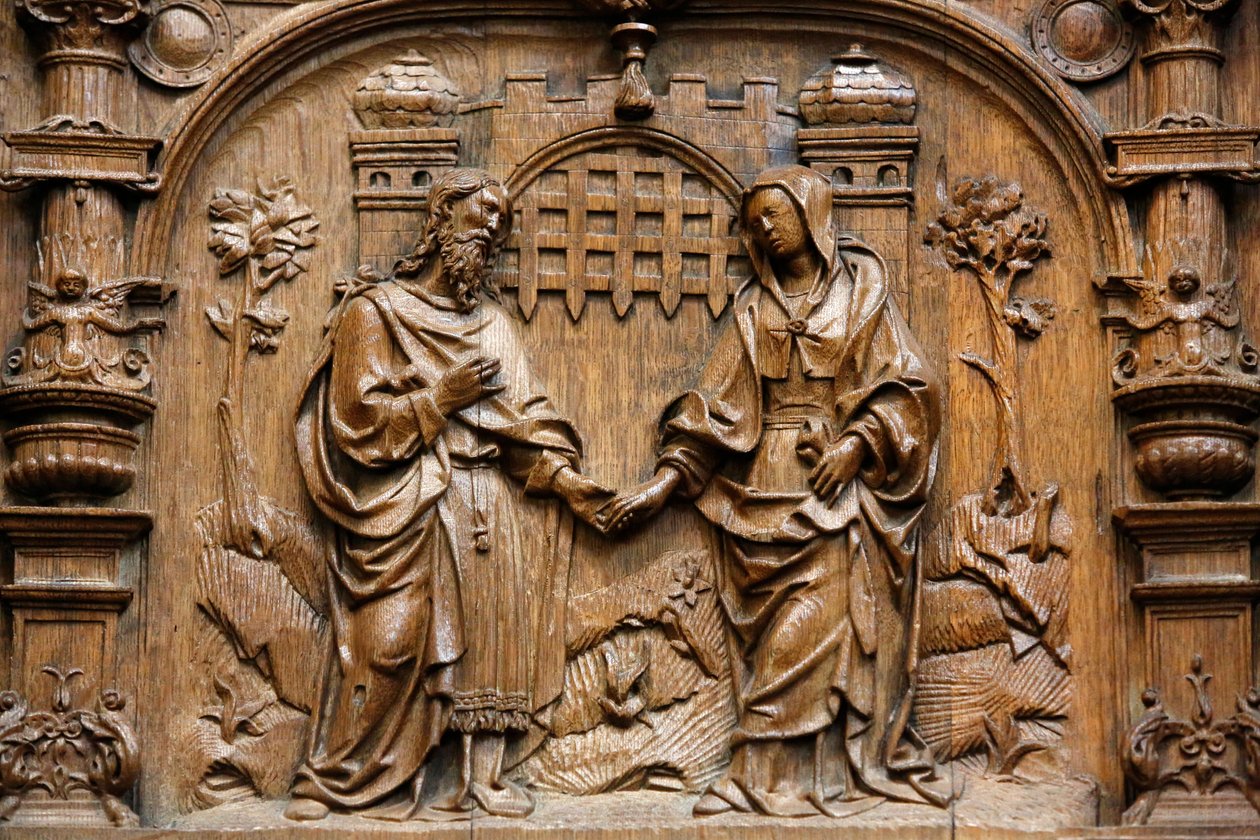 St, Denis Bazilikası, Goillon Şapeli Tezgahları (16. yüzyılın başı), Meryem Ana ve Yusuf