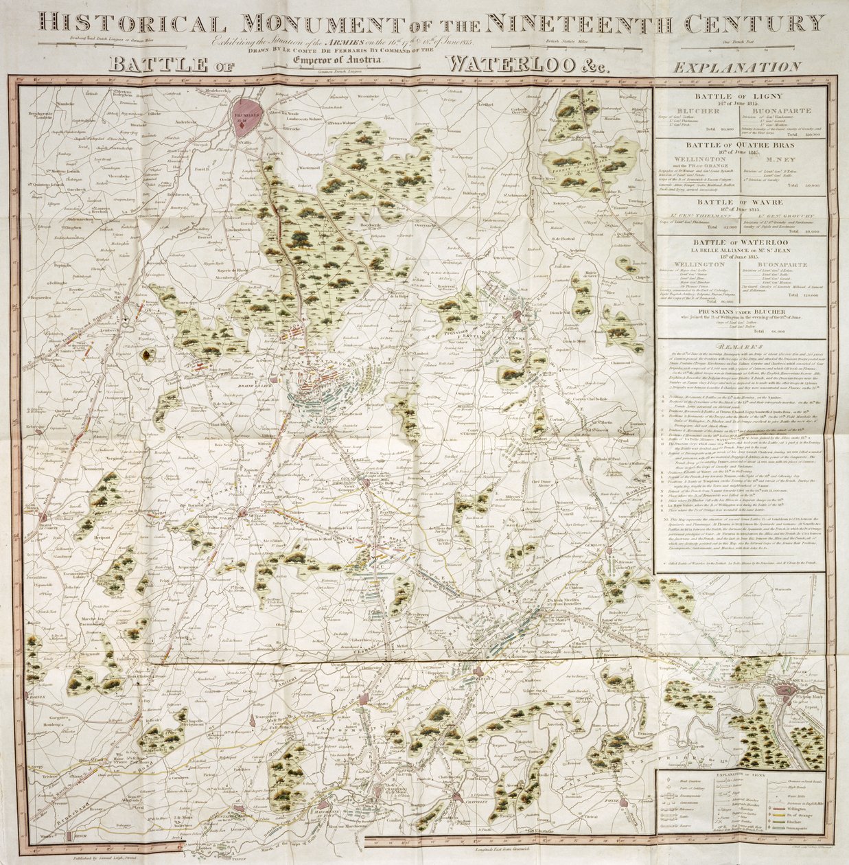 Waterloo Savaşı haritası by Unbekannter Künstler