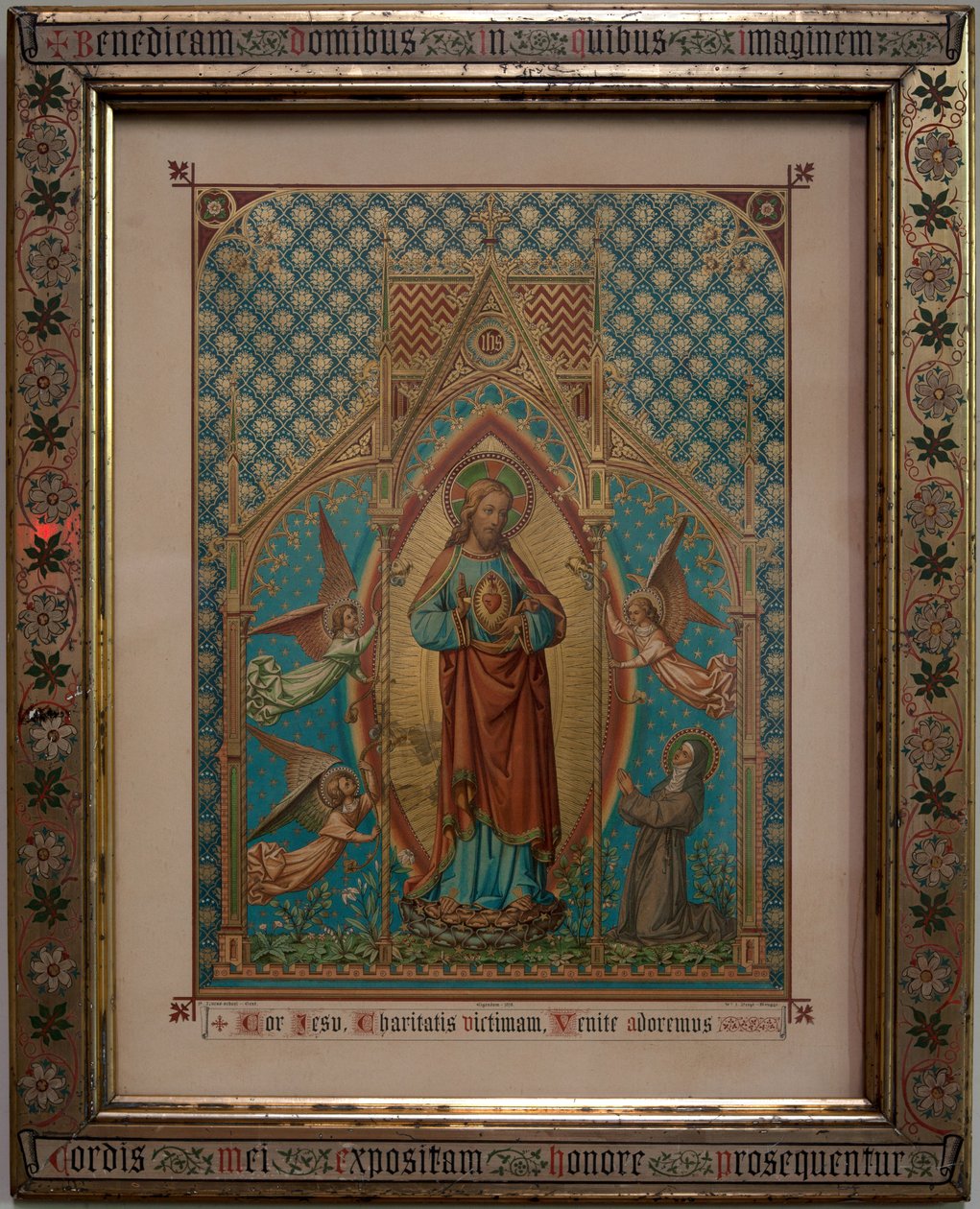 içki. Parish kilisesi (Aziz Petrus Grupları). İç mekan. Adanmışlık renkli baskı. S Lucas okulu Ghent, Mülk 1875, WZ Dreyt Bruges. Neo-Gotik. by Unbekannt