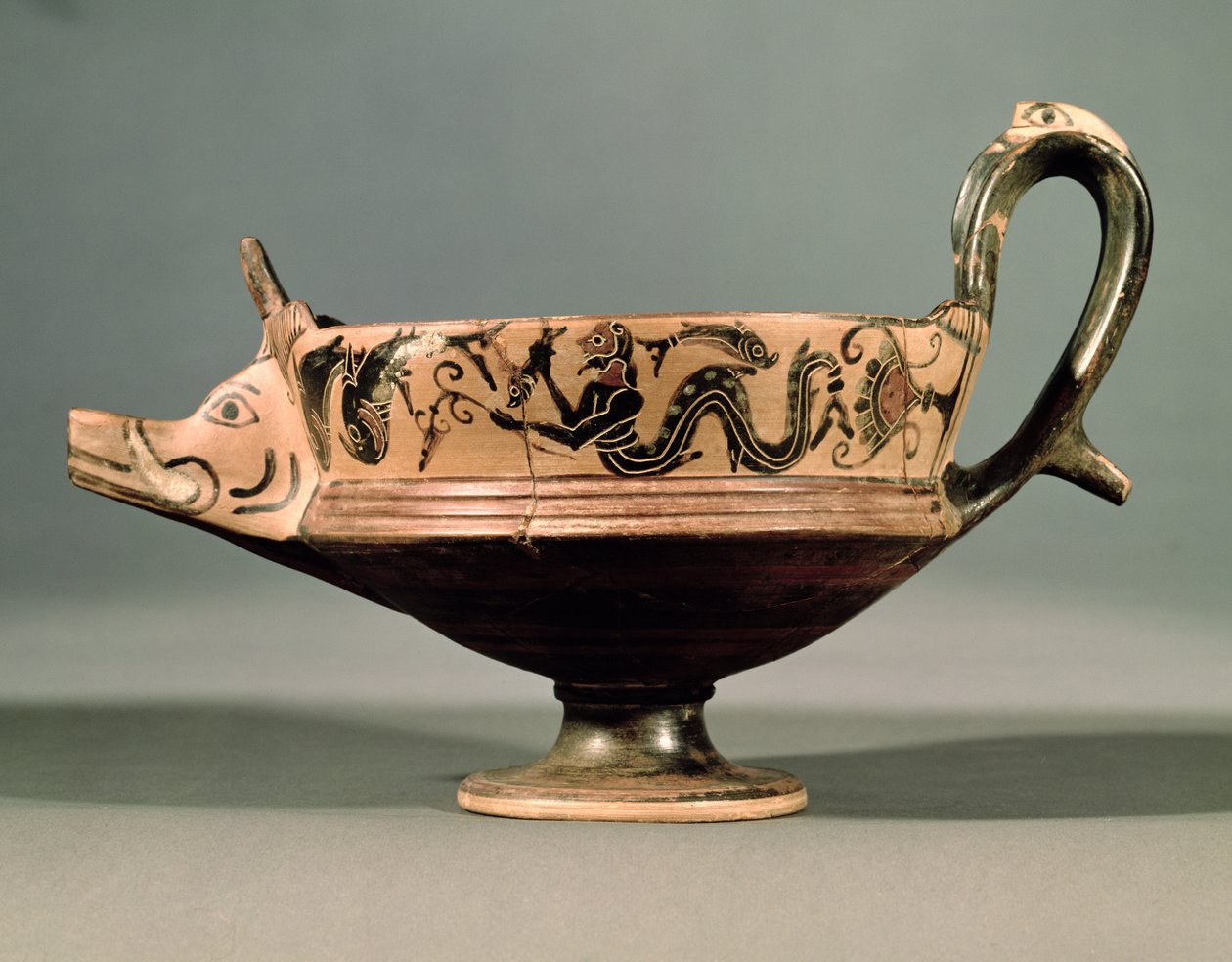 Boeotian Dansçıları grubundan Boeotian siyah figürlü kyathos, MÖ 575-550 dolayları (çömlek) by Unbekannt