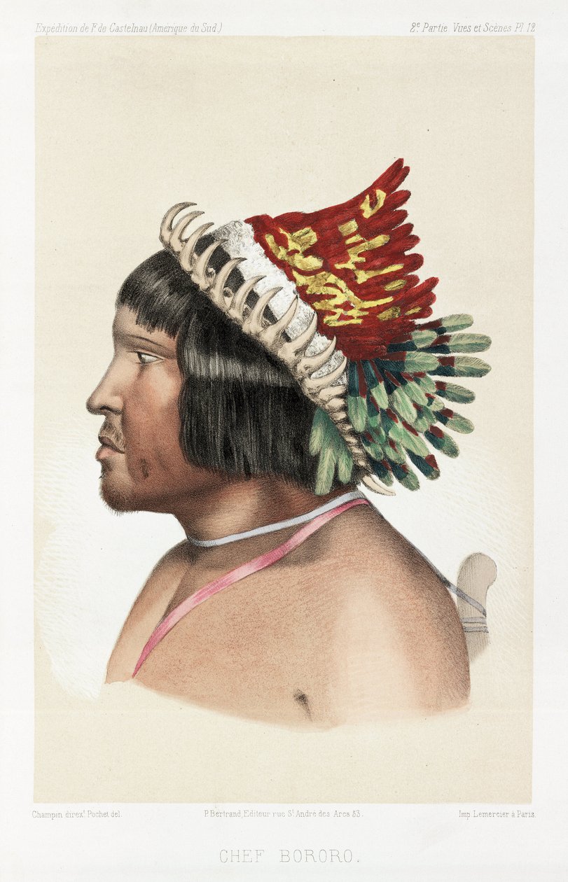 Bororo şefi, Güney Amerika, 1843-1847 dolayları by Unbekannt