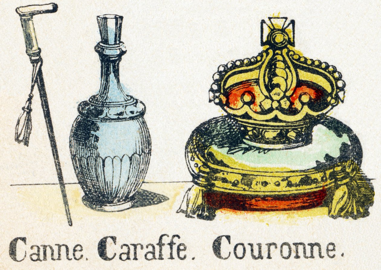C - Canne Caraffe Couronne - Alfabe - çocuk eğlencesi - Görüntü epinal, popüler seri c.1890 (illüstrasyon) by Unbekannt