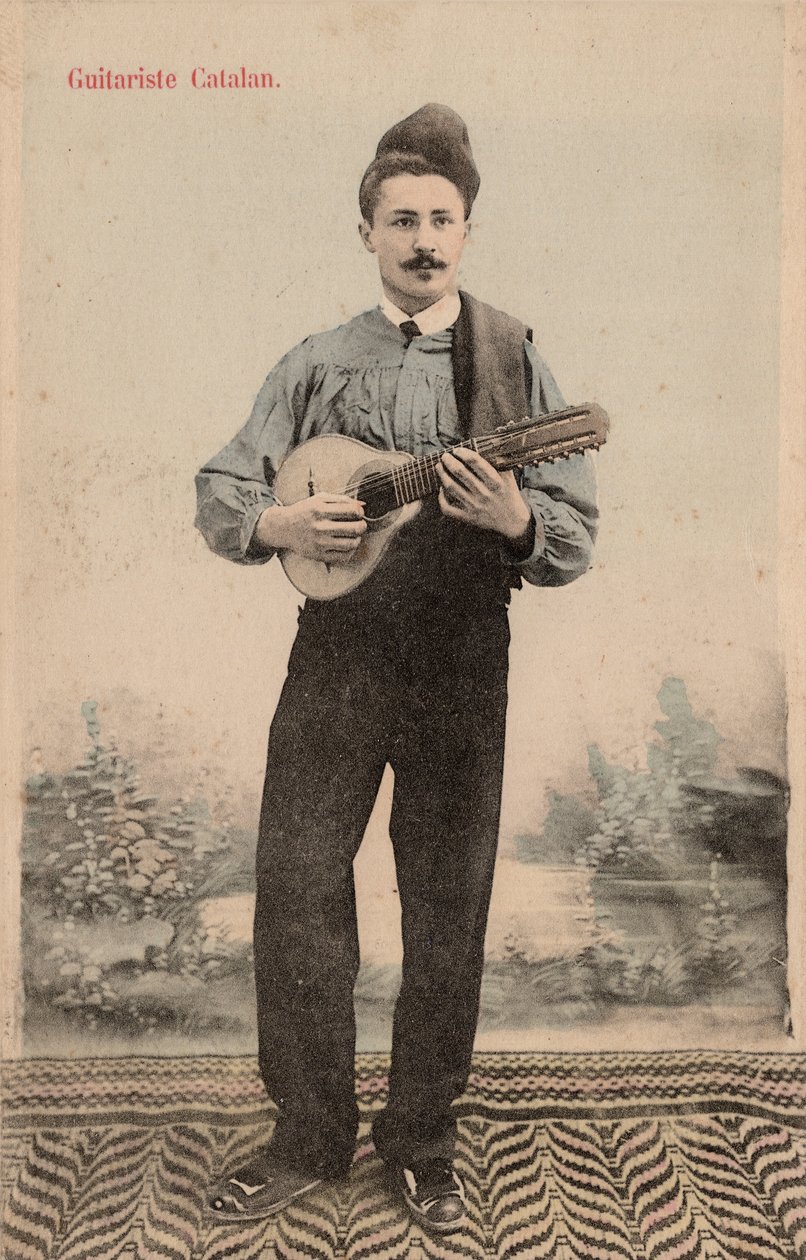 Katalan Gitarist, 1910 dolayları (kartpostal) by Unbekannter Künstler