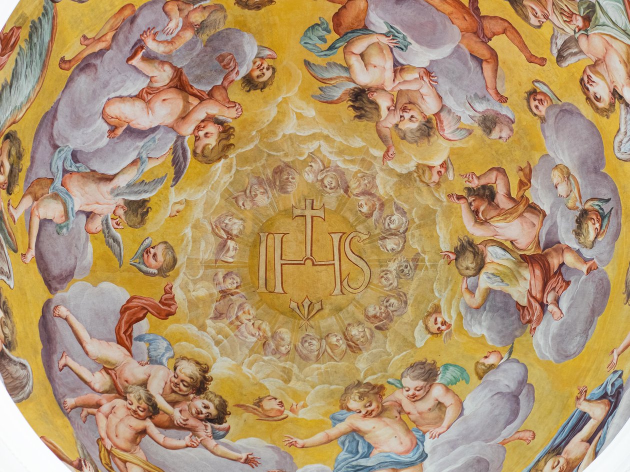 Tavan freski, Habsburg Mozolesi, Graz, Styria, Avusturya, Avrupa (fotoğraf) by Unbekannter Künstler