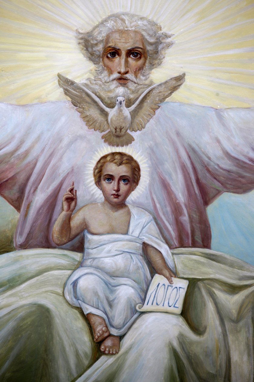 Holy Trinity, Kudüs, İsrail Rus Ortodoks kilisesinde tavan fresk by Unbekannt